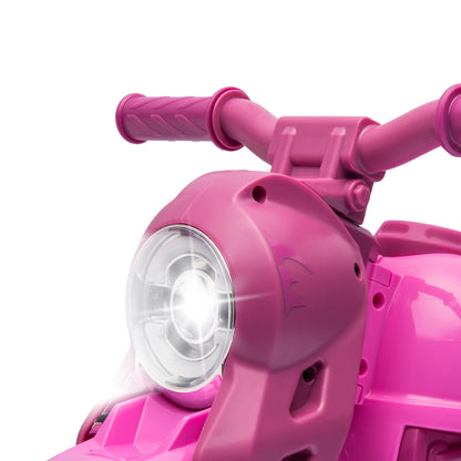 Electric Motorcycle for Kids, 3 Wheels, 6V, 3 km/h, Electric Bubble Car for Kids with Light and Sound Effects, Ages 2-5, Max Load 30 kg, Pink