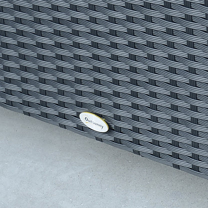 Garden Side Table Coffee Table Patio Table Balcony Table Poly Rattan Black 85 x 50 x 39 cm