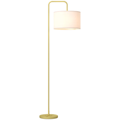 Modern Style Floor Lamp Floor Lamp with Linen Lampshade and Switch for Living Room and Bedroom 163.5 cm Gold and White
