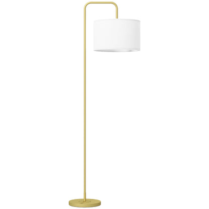 Modern Style Floor Lamp Floor Lamp with Linen Lampshade and Switch for Living Room and Bedroom 163.5 cm Gold and White