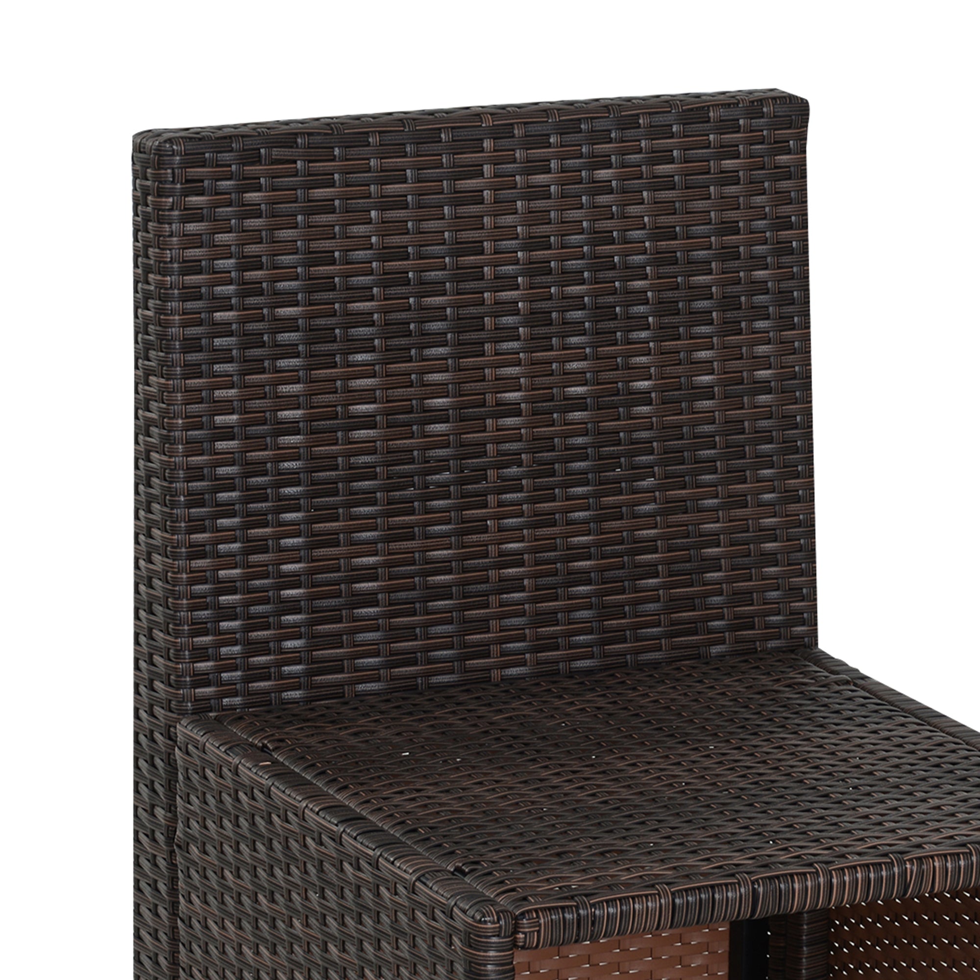 5-piece Poly Rattan Garden Furniture Set, Weatherproof Balcony Furniture for 4 People Patio Furniture with Table 4 Chairs Cushions, Lounge Set Dining Group Seating for Balcony, Garden, Brown+Khaki