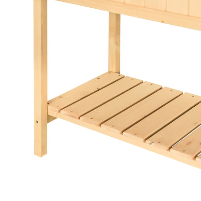 Planting Table Raised Bed Planter Box Propagation Table 8 Compartments with Drainage Shelf Solid Pine Wood Natural 120 x 60 x 81 cm