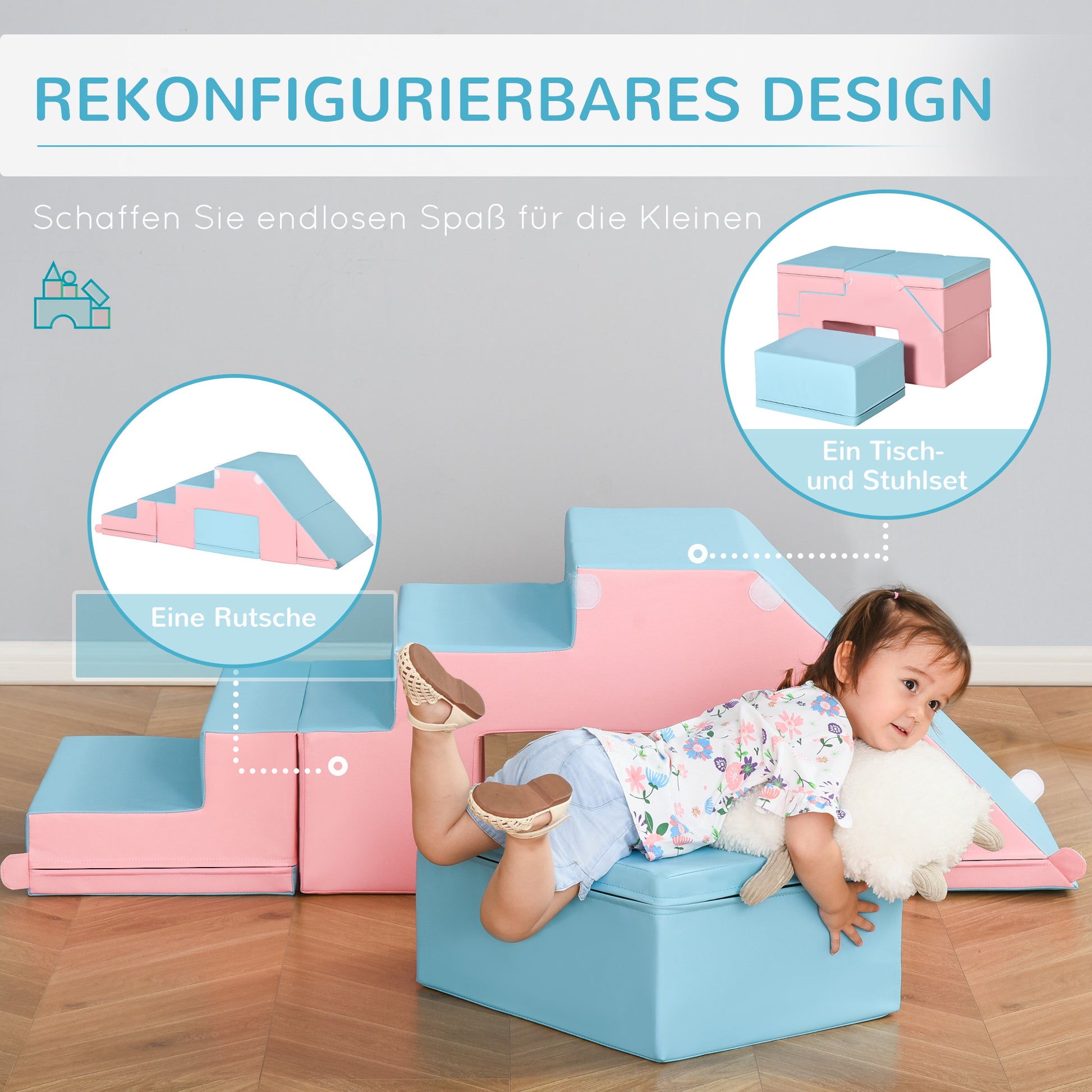 Soft Building Blocks 2-Piece Set Foam Blocks Giant Blocks Building Toy Foam Blocks for 1-3 Years Old Children Artificial Leather EPE