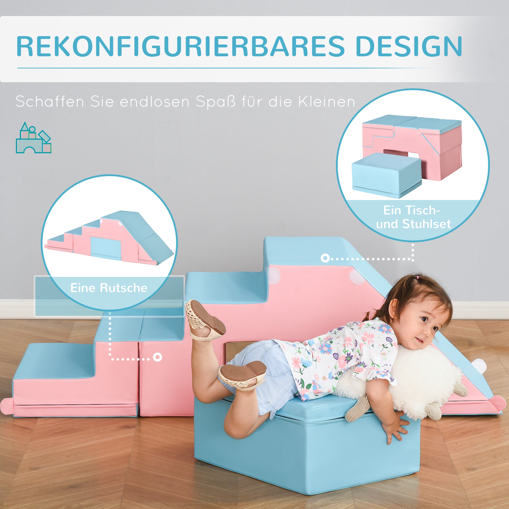 Soft Building Blocks 2-Piece Set Foam Blocks Giant Blocks Building Toy Foam Blocks for 1-3 Years Old Children Artificial Leather EPE