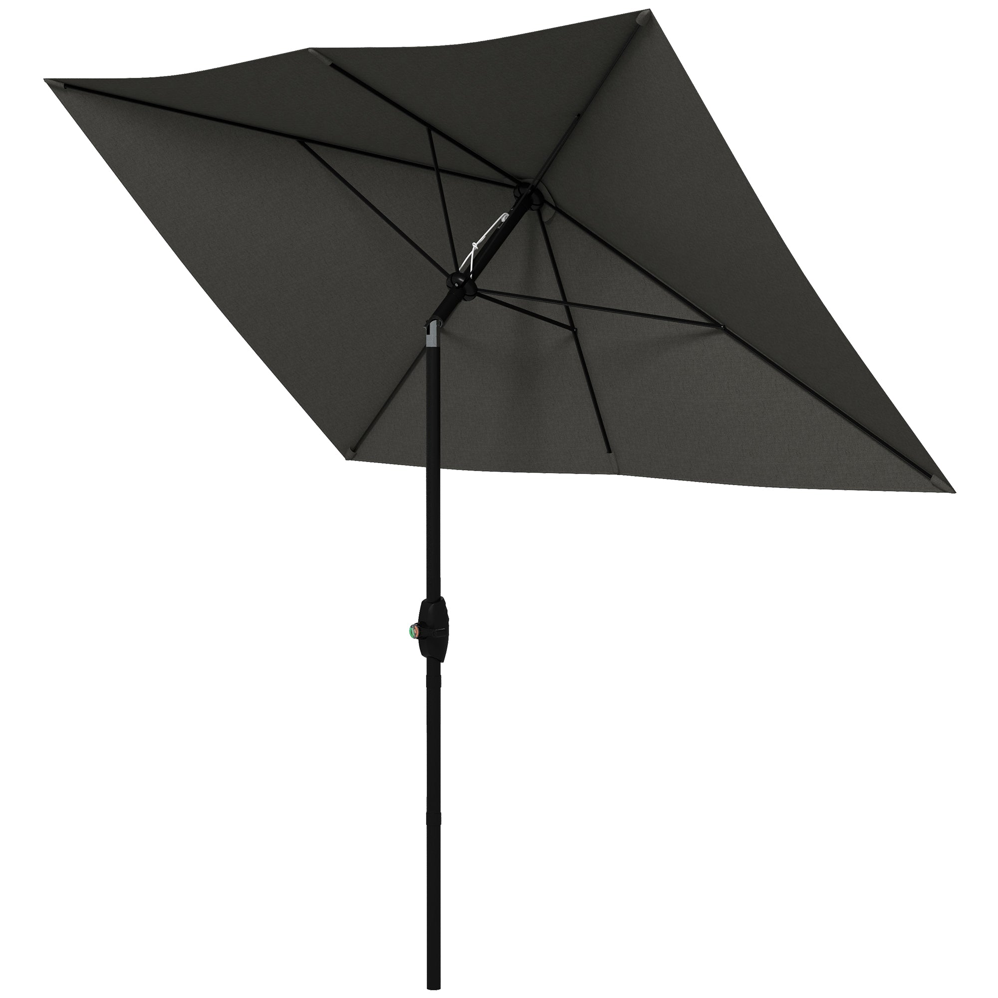 Outdoor Terrace Umbrella 3x2 m Patio Umbrella with Adjustable Angle Aluminum Mast and UV 50+ Protection Umbrella for Garden Patio Dark Gray