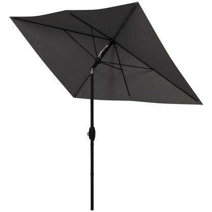 Outdoor Terrace Umbrella 3x2 m Patio Umbrella with Adjustable Angle Aluminum Mast and UV 50+ Protection Umbrella for Garden Patio Dark Gray