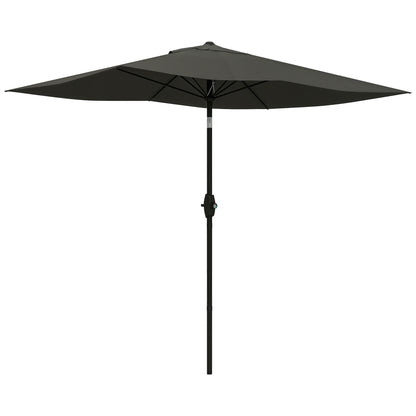 Outdoor Terrace Umbrella 3x2 m Patio Umbrella with Adjustable Angle Aluminum Mast and UV 50+ Protection Umbrella for Garden Patio Dark Gray