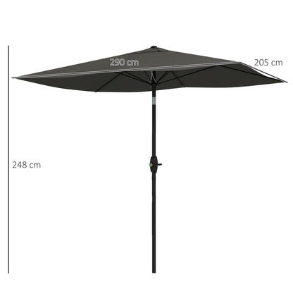 Outdoor Terrace Umbrella 3x2 m Patio Umbrella with Adjustable Angle Aluminum Mast and UV 50+ Protection Umbrella for Garden Patio Dark Gray