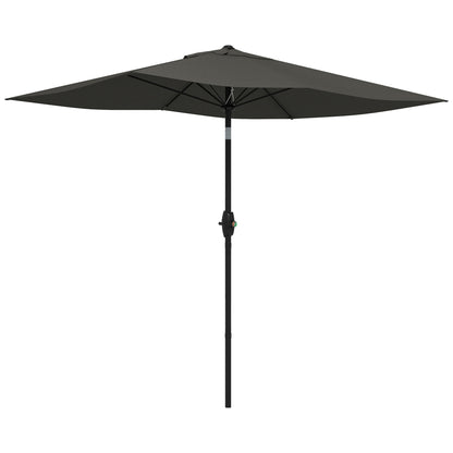 Outdoor Terrace Umbrella 3x2 m Patio Umbrella with Adjustable Angle Aluminum Mast and UV 50+ Protection Umbrella for Garden Patio Dark Gray