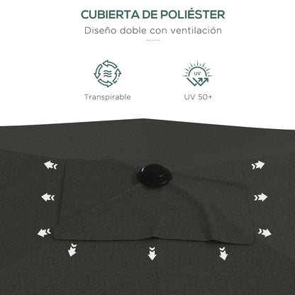 Outdoor Terrace Umbrella 3x2 m Patio Umbrella with Adjustable Angle Aluminum Mast and UV 50+ Protection Umbrella for Garden Patio Dark Gray