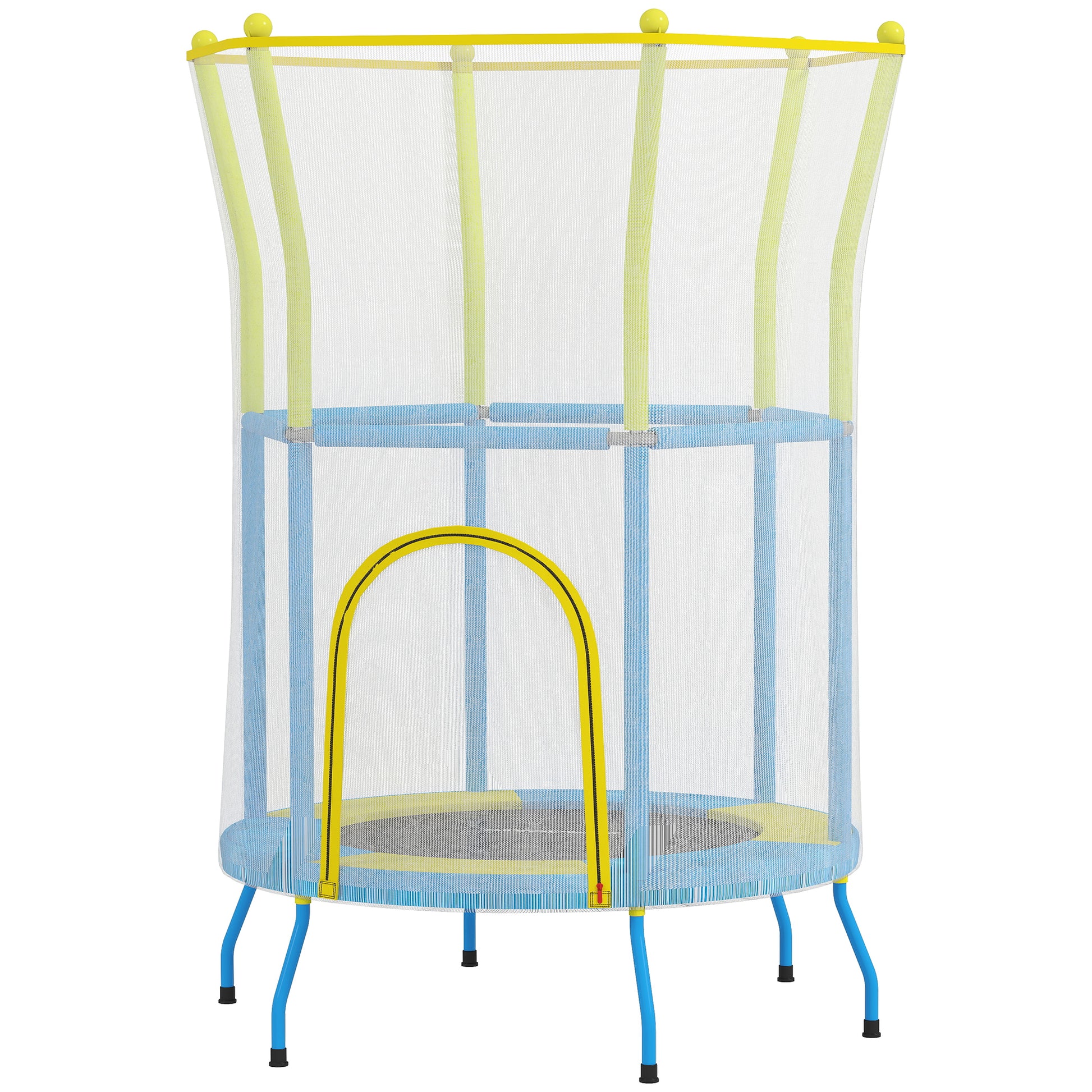 Children's Trampoline Ø140x190 cm Kids Trampoline for 3-6 Year Olds with Safety Net Padded Bars 45 kg Load Capacity for Indoor Use Multicolor