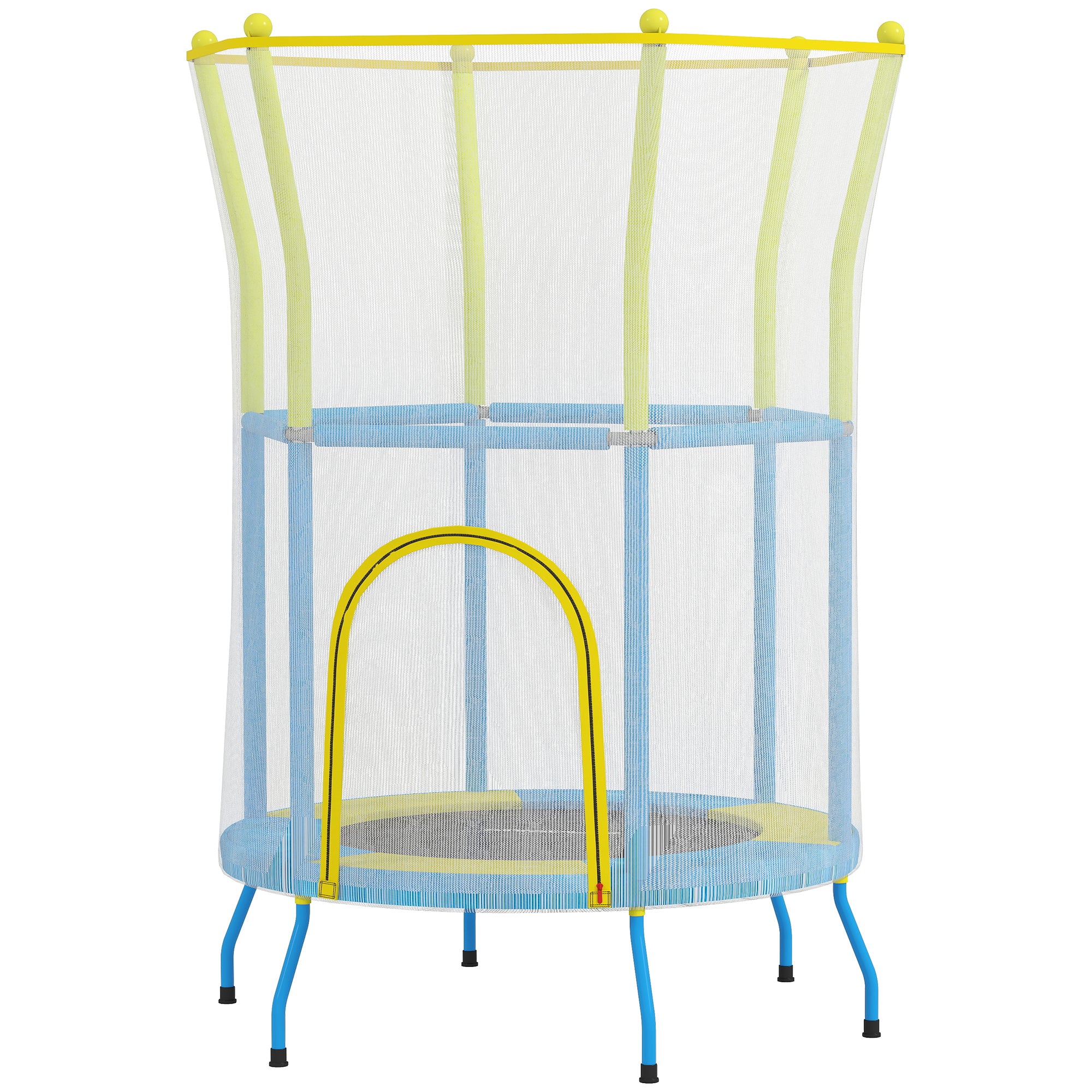 Children's Trampoline Ø140x190 cm Kids Trampoline for 3-6 Year Olds with Safety Net Padded Bars 45 kg Load Capacity for Indoor Use Multicolor