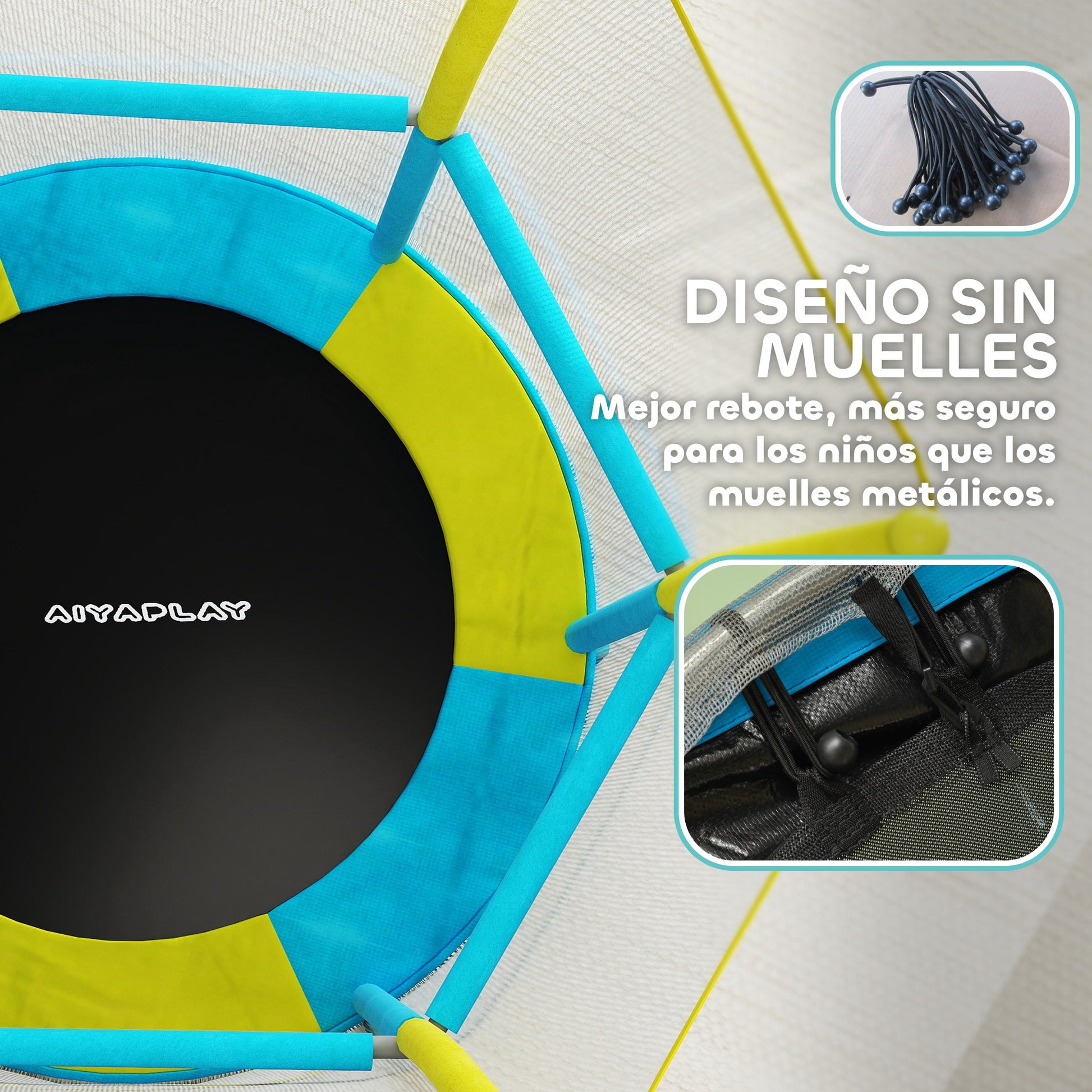 Children's Trampoline Ø140x190 cm Kids Trampoline for 3-6 Year Olds with Safety Net Padded Bars 45 kg Load Capacity for Indoor Use Multicolor