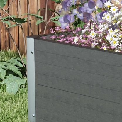 Raised Bed, Planter Box, Planting Box with Open Bottom, Herb Bed for Garden, Balcony, Gray, 60 x 60 x 30 cm