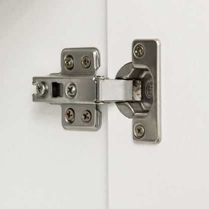 White Living Room Sideboard with 2 High Gloss Doors and Adjustable Shelves for Bedroom Kitchen Dining Room Hallway 70x40x88 cm