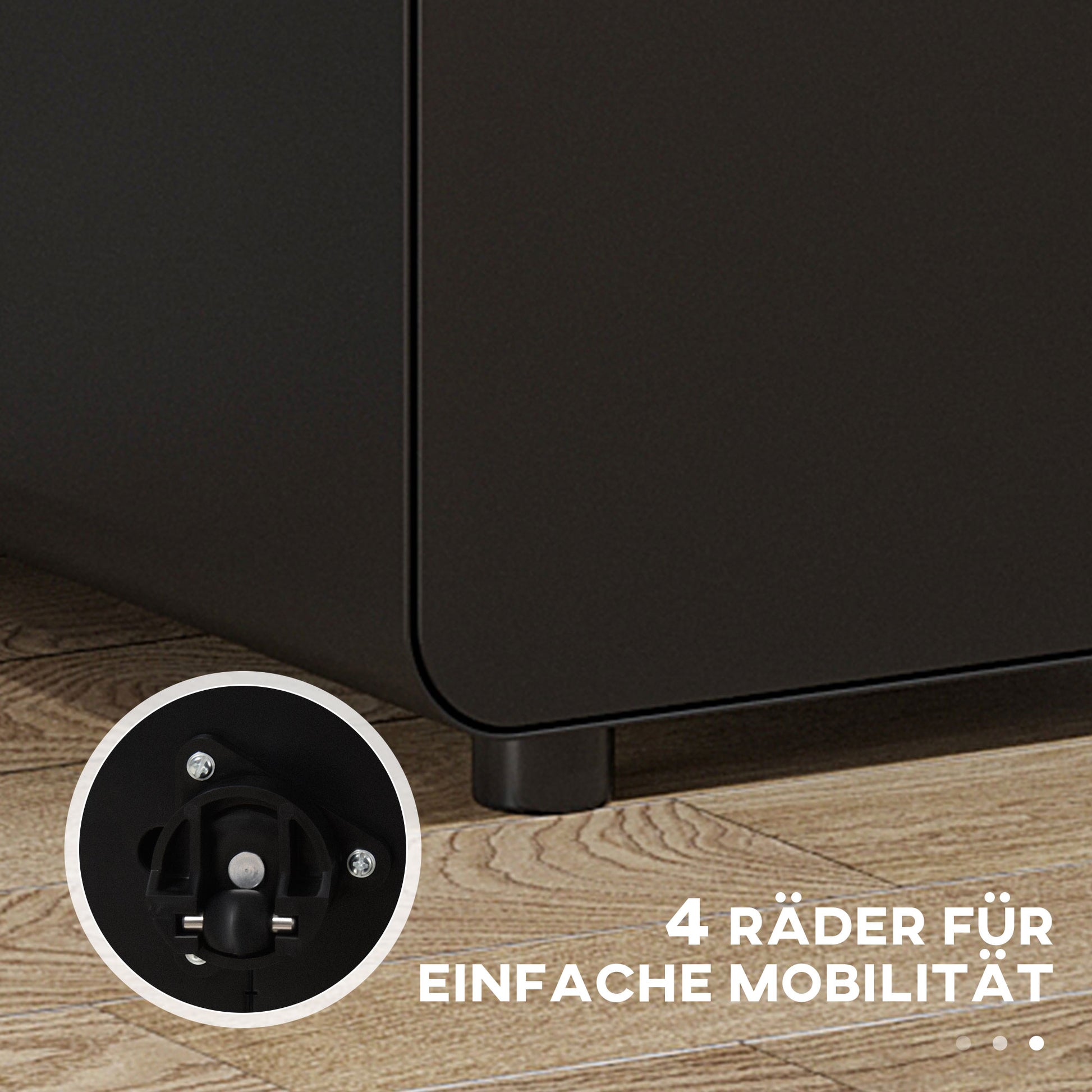 Mobile File Cabinet with 3 Drawers, Lockable Office Cabinet with Hanging File Drawer, Storage, Steel, 39 x 48 x 59 cm Black