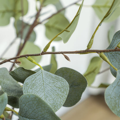 Large Decorative Artificial Plant 120 cm Artificial Eucalyptus Plant with Pot and Leaves for Indoor Green