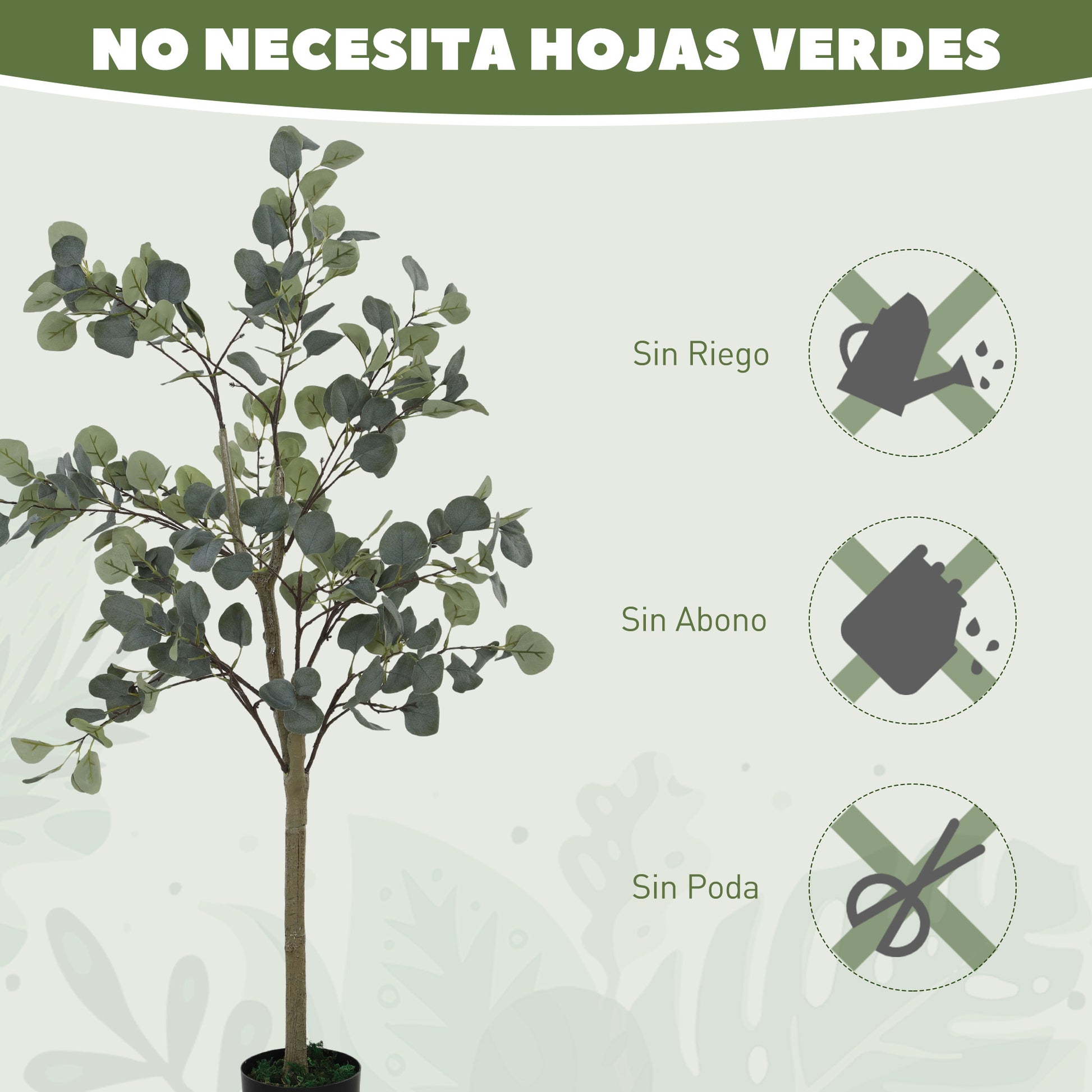 Large Decorative Artificial Plant 120 cm Artificial Eucalyptus Plant with Pot and Leaves for Indoor Green