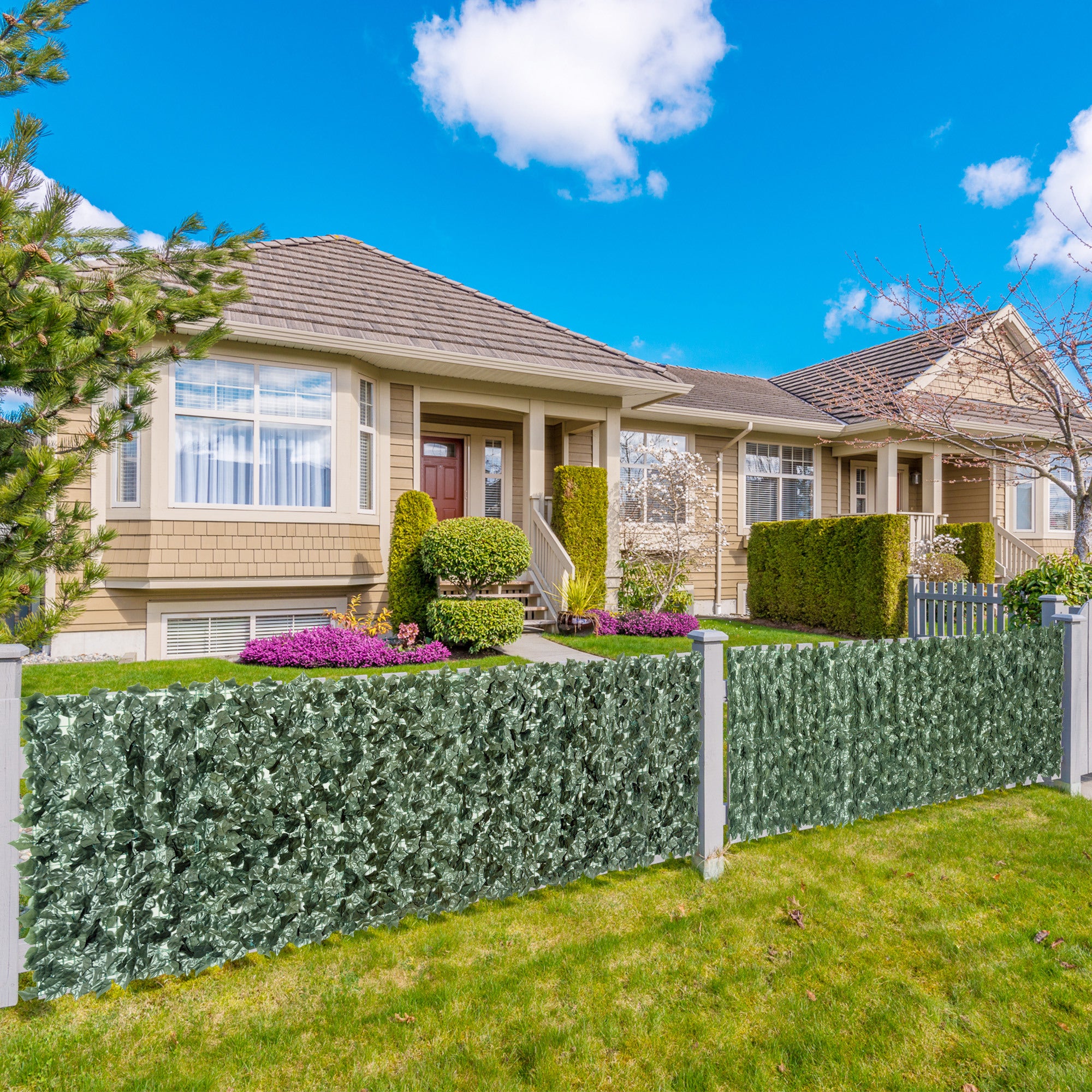 Artificial Hedge Privacy Screen, UV Protected Privacy Screen, Green Balcony Privacy Screen, Fence Privacy Screen with Leaves, Hedge Fence, Wall Artificial 240 x 100 cm for Garden Wedding