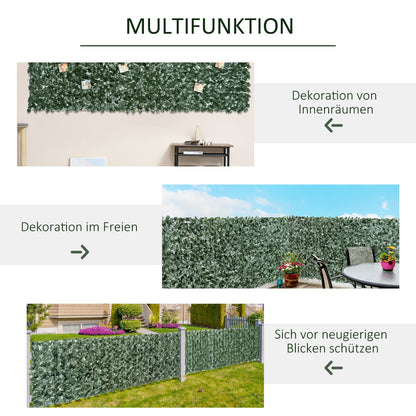 Artificial Hedge Privacy Screen, UV Protected Privacy Screen, Green Balcony Privacy Screen, Fence Privacy Screen with Leaves, Hedge Fence, Wall Artificial 240 x 100 cm for Garden Wedding