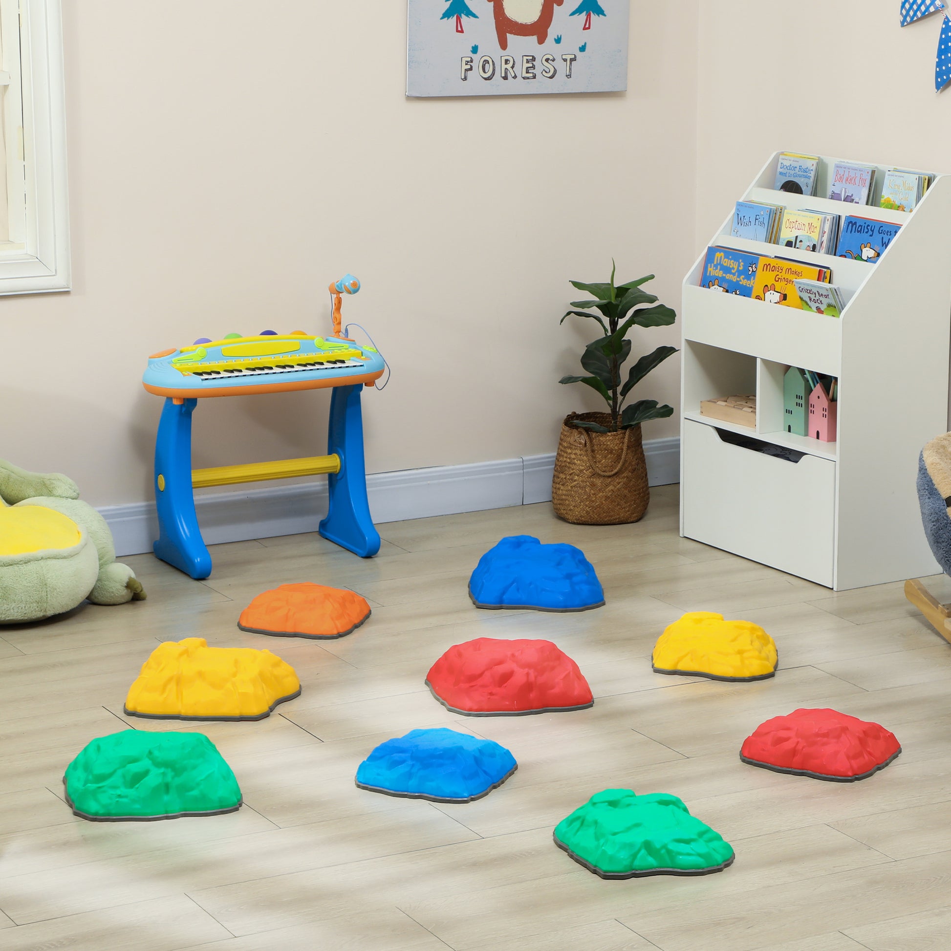 Balance Stones for Kids 9-Piece Set Non-Slip Stackable River Stones, Stackable Stones Up to 80 kg Weight Capacity, Balance Training for 3-8 Year Olds, Indoor and Outdoor Play Colorful