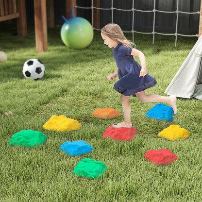 Balance Stones for Kids 9-Piece Set Non-Slip Stackable River Stones, Stackable Stones Up to 80 kg Weight Capacity, Balance Training for 3-8 Year Olds, Indoor and Outdoor Play Colorful