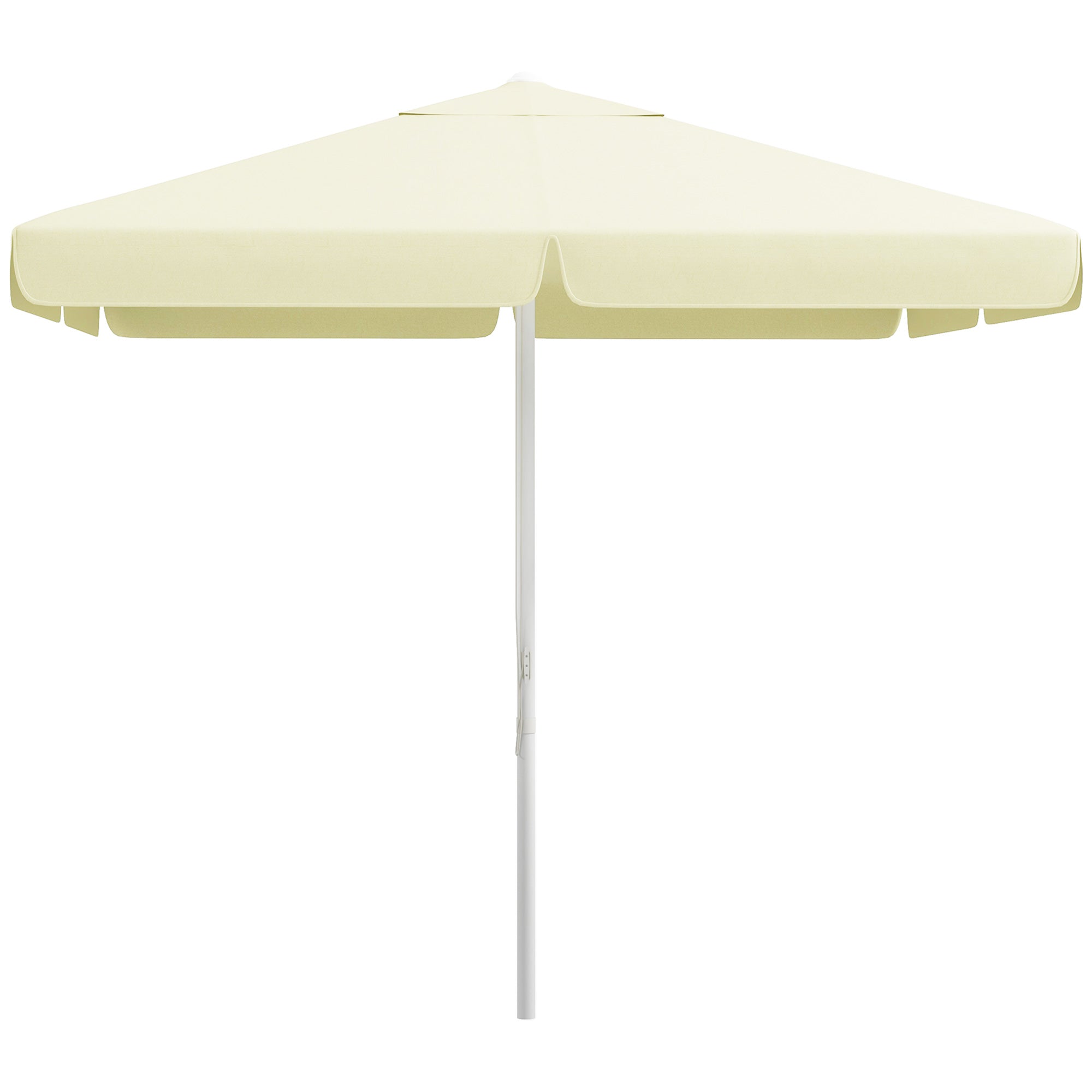 Umbrella, 2.5 x 2.5 m Balcony Umbrella, Height Adjustable Patio Umbrella, Beach Umbrella with 8 Struts, for Garden, Aluminum Frame, Beige