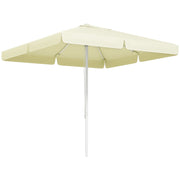 Umbrella, 2.5 x 2.5 m Balcony Umbrella, Height Adjustable Patio Umbrella, Beach Umbrella with 8 Struts, for Garden, Aluminum Frame, Beige