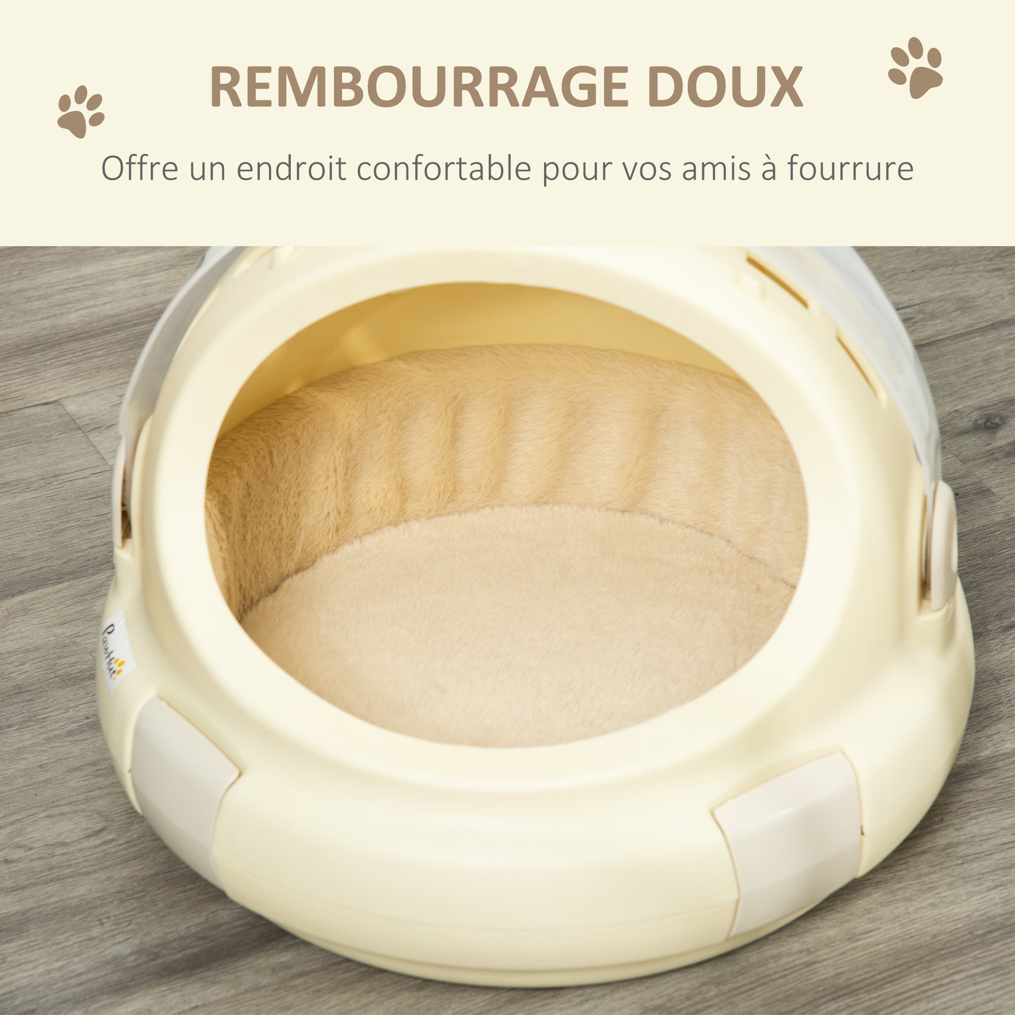 Cat Carrier Bag Cat House Portable Cat Bed Washable Removable Cushion for Cat or Small Dog Easy Cleaning 41 x 41 x 35.2 cm Beige