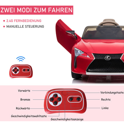 Kids Car Children's Vehicle the officially licensed Ride-On Lexus LC500 for 3-6 Years Electric Car with 2.4G Remote Control MP3/USB Light Music Plastic Metal Red 106 x 43 x 44 cm