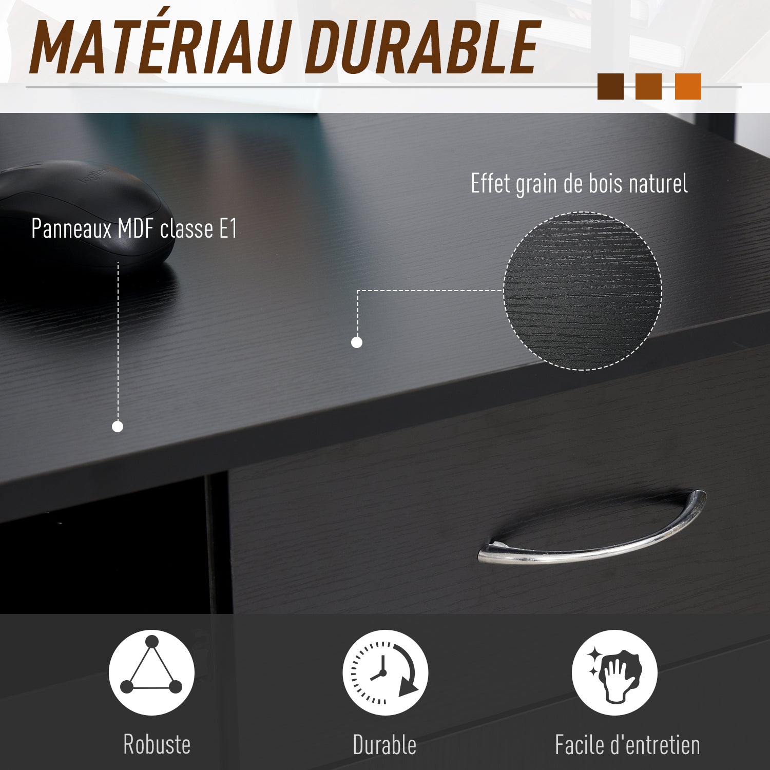 Computer Desk Multimedia Computer Table with Multiple Storage Spaces Shelf Drawer Keyboard Tray MDF 120 x 60 x 74 cm Black
