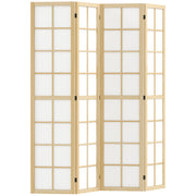 4 Panel Room Divider 63" x 67" Privacy Screen Partition, Folding Room Separator for Living Room Natural