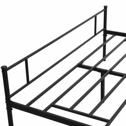 Metal Double Bed Frame for 150x200 cm Mattress with 31 cm Headboard and Legs Bed Structure with Underbed Storage Space 158x211x106 cm Black