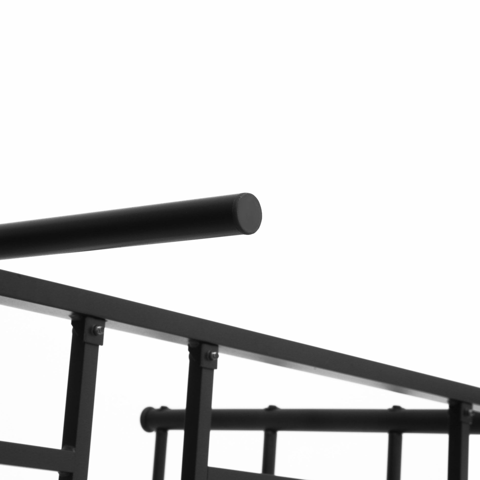 Metal Double Bed Frame for 150x200 cm Mattress with 31 cm Headboard and Legs Bed Structure with Underbed Storage Space 158x211x106 cm Black