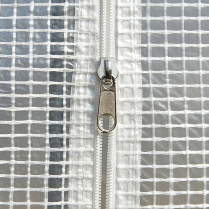 Outdoor Tunnel Greenhouse 8x3x2 m Garden Greenhouse with 12 Windows and Roll-Up Door for Growing Plants Tomatoes Vegetables Steel and PE 140 g/m² White