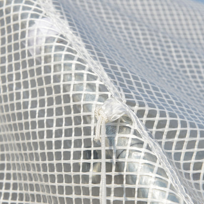 Outdoor Tunnel Greenhouse 8x3x2 m Garden Greenhouse with 12 Windows and Roll-Up Door for Growing Plants Tomatoes Vegetables Steel and PE 140 g/m² White