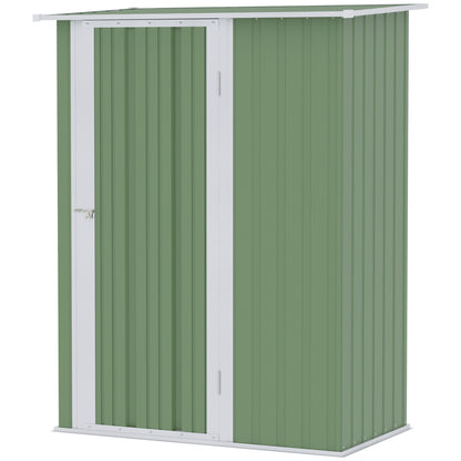 Garden Tool House Garden Shed with Door Outdoor Steel Green 142 x 84 x 189 cm