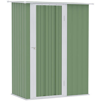 Garden Tool House Garden Shed with Door Outdoor Steel Green 142 x 84 x 189 cm