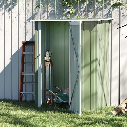 Garden Tool House Garden Shed with Door Outdoor Steel Green 142 x 84 x 189 cm