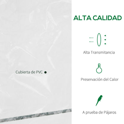 Outdoor Greenhouse 4-Tier Garden Greenhouse with Shelves Steel Frame Greenhouse for Plant Flowers Tomatoes 143x73x195 cm Transparent