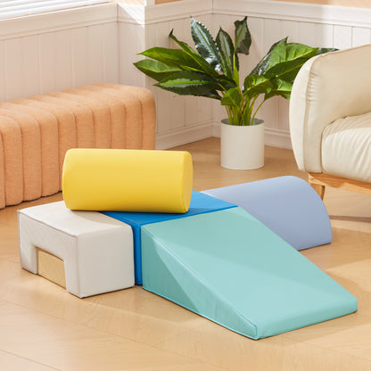 Set of 6 Motor Skills Blocks for Kids Building Blocks Figures Learning Toy for Climbing and Crawling Multicolor