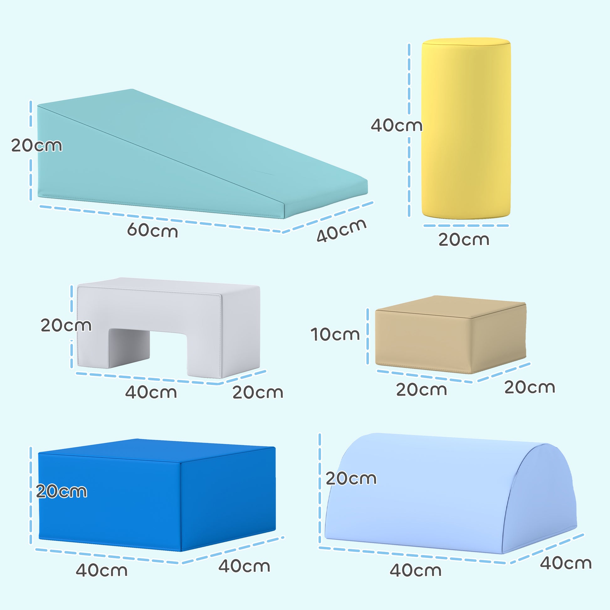 Set of 6 Motor Skills Blocks for Kids Building Blocks Figures Learning Toy for Climbing and Crawling Multicolor