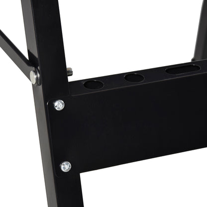 Foldable Portable Workbench with Adjustable Bamboo and Steel Boards 150 kg Load Capacity 63.5x60.5x78 cm Natural Wood and Black