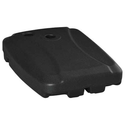 Umbrella Base with 2 Wheels Filled with Water 60 kg Sand 68 kg or Mixed 75 kg Umbrella Stand for Cross Base for Garden Patio Terrace 80x60x17 cm Black