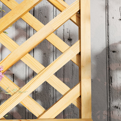 Raised Garden Bed with Trellis, Flower Planter Box made of Pine Wood, Plant Bed with Trellis, Cold Frame with Shelves, Garden Bed Planter Box for Terrace, Garden, 76 x 33 x 177 cm