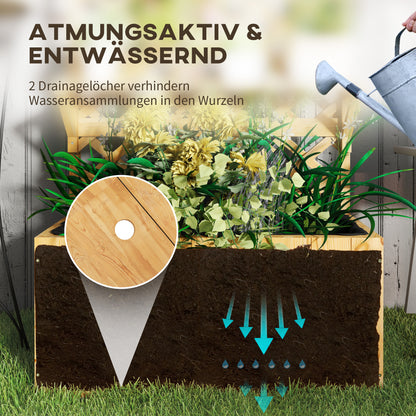 Raised Garden Bed with Trellis, Flower Planter Box made of Pine Wood, Plant Bed with Trellis, Cold Frame with Shelves, Garden Bed Planter Box for Terrace, Garden, 76 x 33 x 177 cm