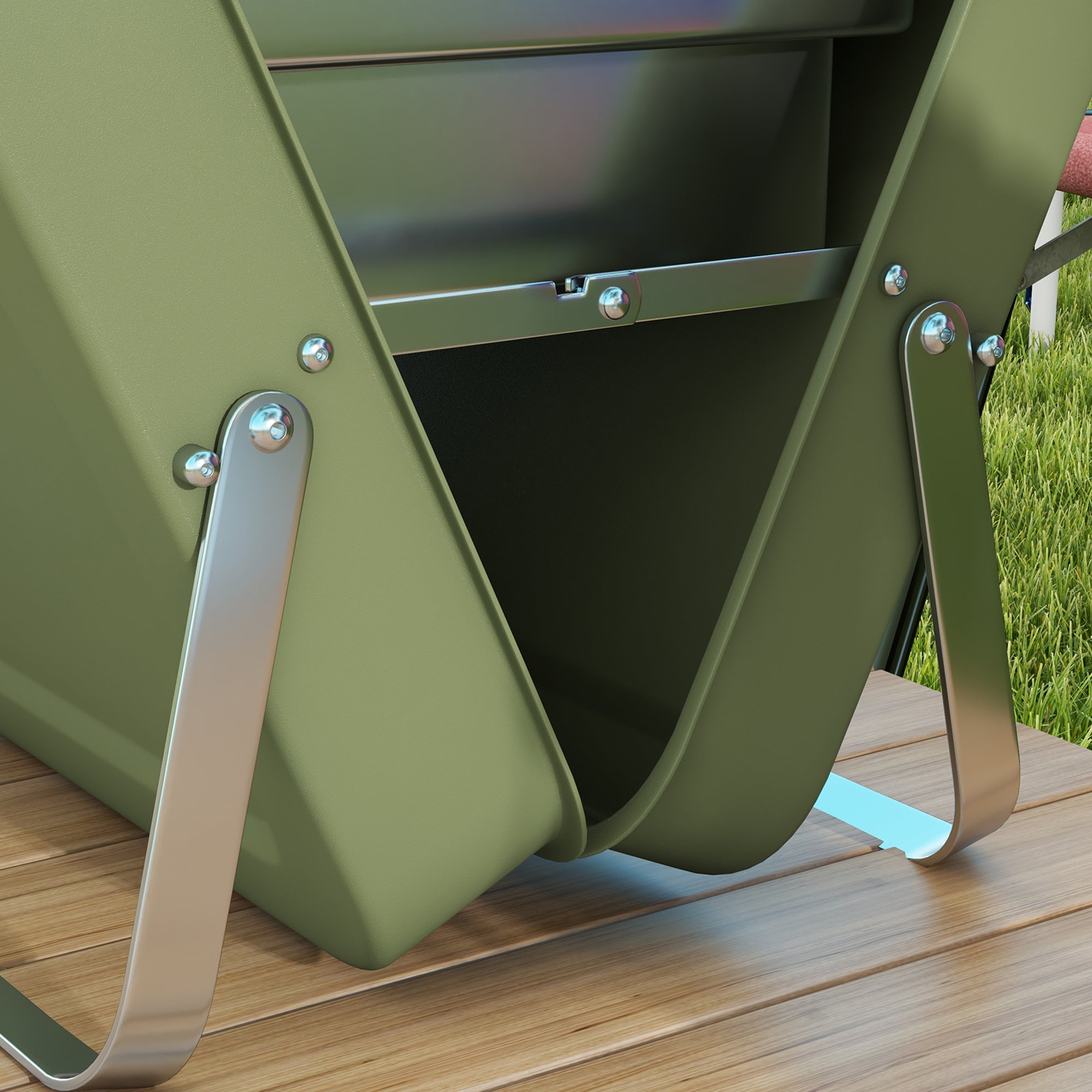 Tabletop Grill Charcoal Grill, Tabletop Charcoal Grill with Charcoal Tray, Grilling Rack Camping Grill with Handle for Picnic, Garden, Stainless Steel Green, 47 x 30 x 28 cm