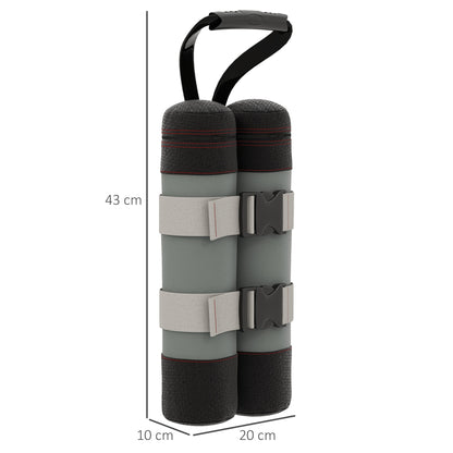 4-Piece Pavilion Sandbag Set, Pavilion Weights, Sand Weight Bags with Handle for Pop Up Pavilion, Pavilion Stand Feet made of Oxford, Gray+Black