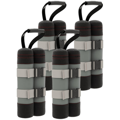 4-Piece Pavilion Sandbag Set, Pavilion Weights, Sand Weight Bags with Handle for Pop Up Pavilion, Pavilion Stand Feet made of Oxford, Gray+Black