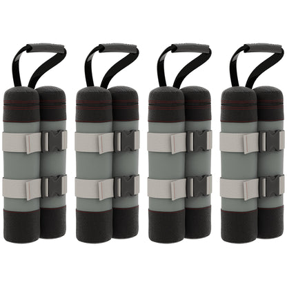 4-Piece Pavilion Sandbag Set, Pavilion Weights, Sand Weight Bags with Handle for Pop Up Pavilion, Pavilion Stand Feet made of Oxford, Gray+Black